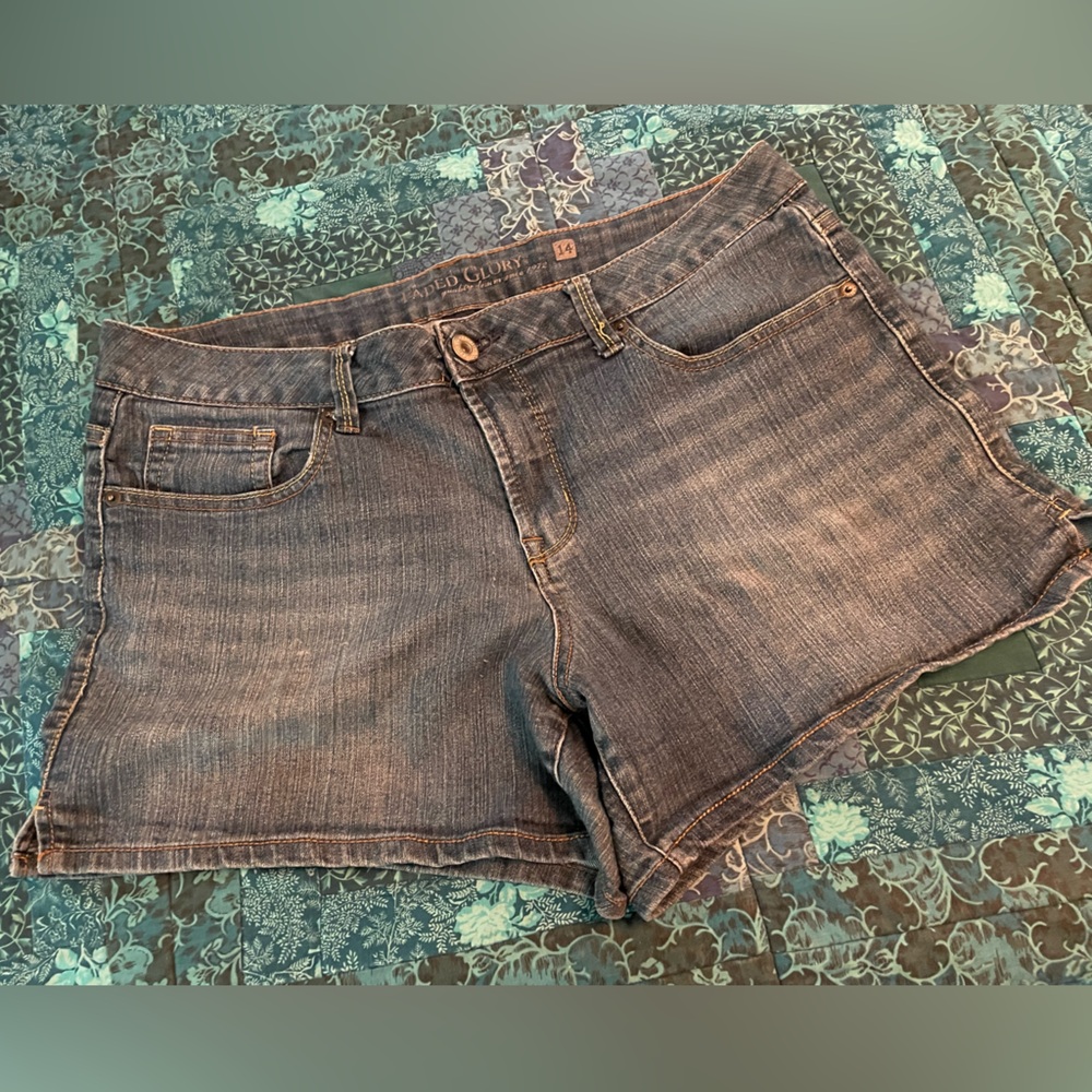 Faded Glory Denim Shorts Women's Size 14
